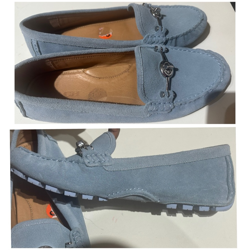 Coach Light Blue Suede Loafers- preloved -9.5 - Picture 5 of 9